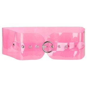 5443 Women Clear Waist Belts, Wide Transparent Round Buckle Pvc Waistband
